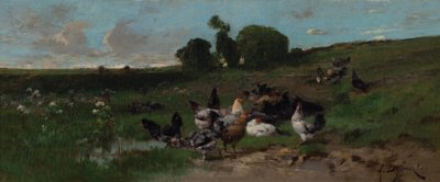 Paisagem animada de galinhas de Alexandre Defaux