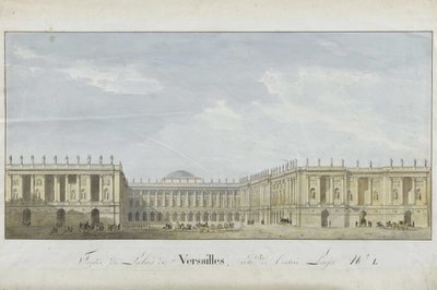 Projeto da fachada do Palácio de Versalhes do lado da entrada, 1811-1813. de Alexandre Dufour
