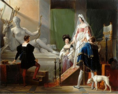 Diane de Poitiers visita o estúdio de Jean Goujon de Alexandre Evariste Fragonard