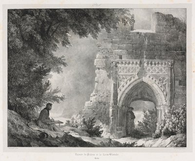 Viagens pitorescas e românticas na França antiga: ruínas do palácio da rainha branca, 1824. de Alexandre Evariste Fragonard