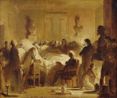 Os últimos momentos de Charles-Ferdinand da França (1778-1820) na sala de administração da Ópera de Paris, 14 de fevereiro de 1820, 1820-50 de Alexandre Evariste Fragonard