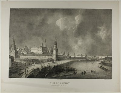 Vista do Kremlin da ponte de pedra de Alexandre Evariste Fragonard