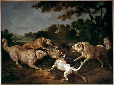 A Caça ao Lobo Pintura de François Desportes (1661-1743) de Alexandre Francois Desportes