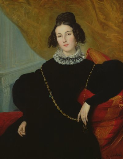 Retrato da multidão de senhora de Alexandre Francois Xavier Sigalon