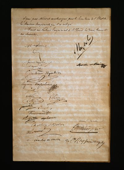 Página final da certidão de casamento entre Marie Louise da Áustria ou Maria Luigia de Parma (1791-1847) e Napoleão Bonaparte (1769-1821) de Nicolas Toussaint Charlet