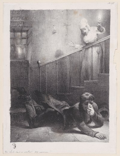 Uma queda da escada, 1834-35. de Alexandre Gabriel Decamps