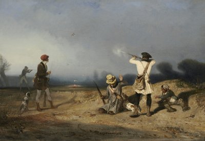 Caça de pássaros, 1830 de Alexandre Gabriel Decamps