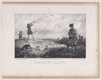 Hunting in the Field, da série Hunting Scenes, 1829. de Alexandre Gabriel Decamps