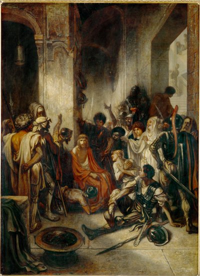 Cristo no pretório (pintura sobre tela) de Alexandre Gabriel Decamps