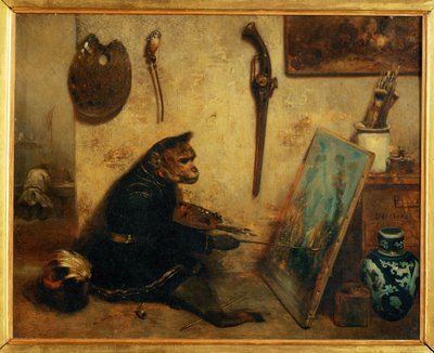 Le singe-peintre, dit aussi interieur d
