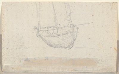 Vista de uma cidade (verso: navio) de Alexandre Gabriel Decamps