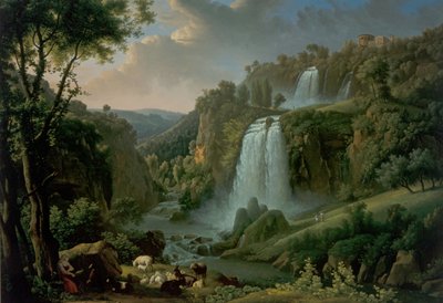 A Cascata do Tivoli com o Templo da Sibila de Alexandre Hyacinthe Dunouy