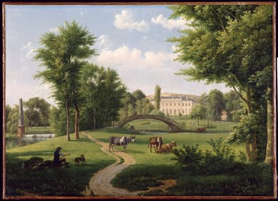 Vista do Castelo de Villiers-Saint-Paul, perto de Senlis de Alexandre Hyacinthe Dunouy