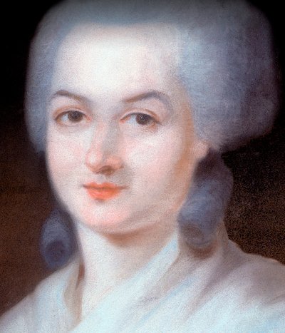 Detalhe do Retrato de Olympe de Gouges (Detalhe) (Marie Gouze, conhecida como Olympe de Gouges de Alexandre Kucharski