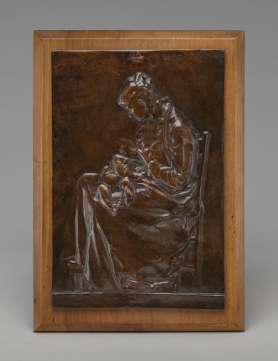 Maternidade, ou jovem amamentando uma criança, modelo 1882. de Alexandre Louis Marie Charpentier