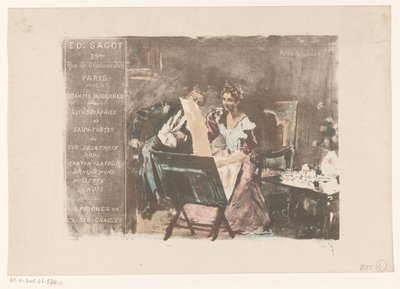 Cartão de visita do comerciante de fotografia Edmond Sagot em Paris de Alexandre Lunois