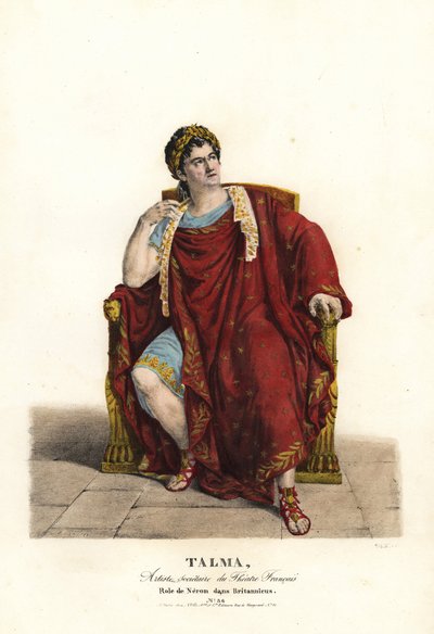 François Joseph Talma como Nero em Britannicus por Jean Racine, Theatre Français de Alexandre Marie Colin