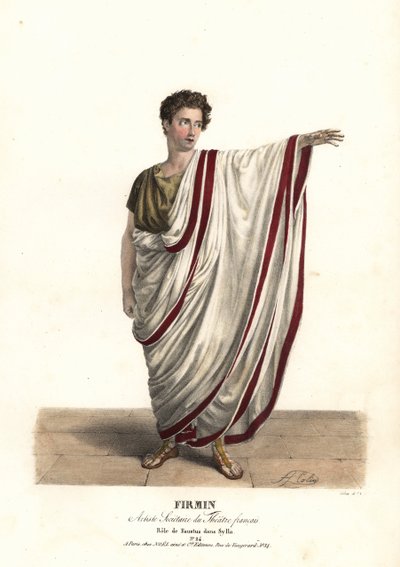 Jean-Baptiste Firmin como Fausto na tragédia Sylla de Victor Joseph Etienne de Jouy, Teatro Francais de Alexandre Marie Colin