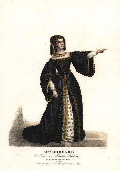 Miss Suzanne Brocard como Alicia em Jane Shore (Richard III e Jeanne Shore) por Nepumucene Lemercier, Theatre Français de Alexandre Marie Colin
