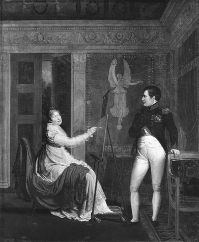 Marie Louise (1791-1847) de Habsburgo Lorraine pintando um retrato de Napoleão I (1769-1821) de Alexandre Menjaud