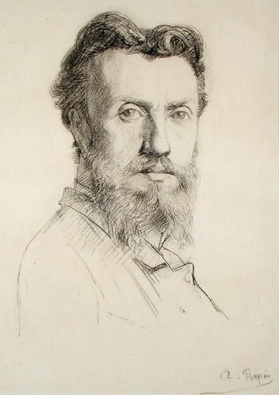 Auto-retrato (lápis sobre papel) de Alexandre Rapin