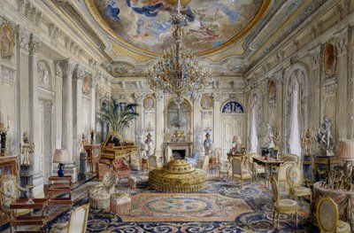 Grande salão ou salão branco estilo Luís XVI, Chateau de Ferrieres de Alexandre Serebriakoff