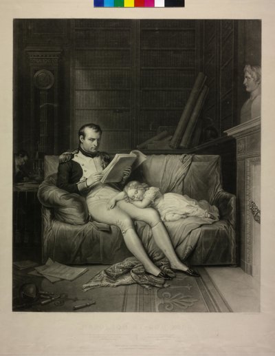 Imperador dos franceses Napoleão I Bonaparte (mezzotint) de Alexandre Vincent Sixdeniers