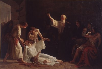 O Castigo de Ananias e Safira, 1865 de Alexei Alexeyevich Harlamov