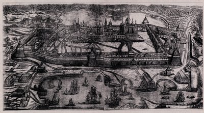 O Mosteiro da Transfiguração Solovetsky nas Ilhas Solovetsky, 1744 de Alexei Fyodorovich Zubov