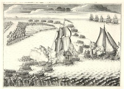 A batalha na foz do Neva em 18 de maio de 1703, 1720 de Alexei Fyodorovich Zubov