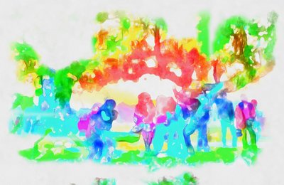 Parque da primavera,2020,(técnica mista) de Alexei Makhov