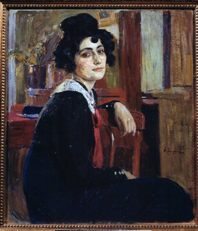 Uma francesa (uma francesa). Pintura de Alexei Mikhaylovich Korin (Korine) (1865-1923), óleo sobre tela de Alexei Mikhailovich Korin