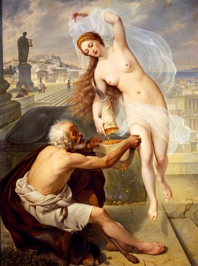 Fortune e Beggar, de Aleksei Tararsovich Markov ou Aleksej Zarasovic Markov (1802-1878) (óleo sobre tela) de Alexei Tarasovich Markov