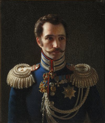 Retrato de Leonty Vasilievich Dubelt 1792-1862, Chefe do Estado Maior do Corpo de Gendarmes, c. 1843 de Alexei Vasilyevich Tyranov