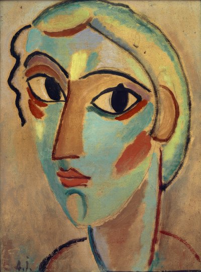 Cabeça mística: Cabeça de menina (meia-cabeça) de Alexej von Jawlensky