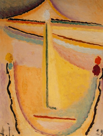 Rosa-laranja; Rosa-Orange, 1929 de Alexej von Jawlensky
