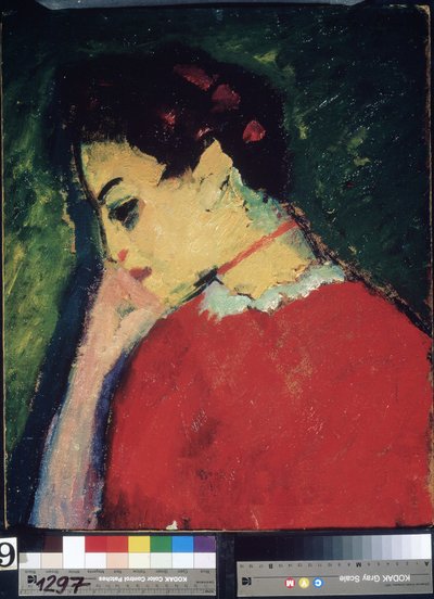 Pintura "Retrato de uma mulher" de Alexei von Javlensky (Alexi von Jawlensky, Alexej von Javlenski) (1864-1941) 1909 State Uzbekistan Art Museum, Tashkent de Alexej von Jawlensky