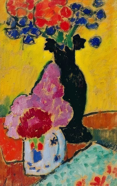 Natureza morta com vaso preto. 1910 de Alexej von Jawlensky