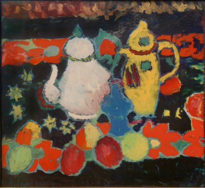 Natureza Morta com Pote Amarelo e Branco de Alexej von Jawlensky