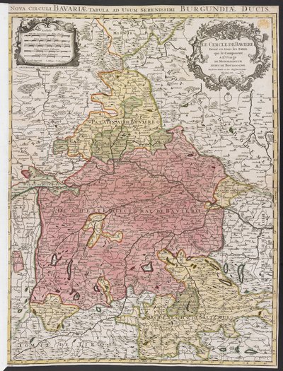 Mapa da Baviera de Alexis Hubert Jaillot
