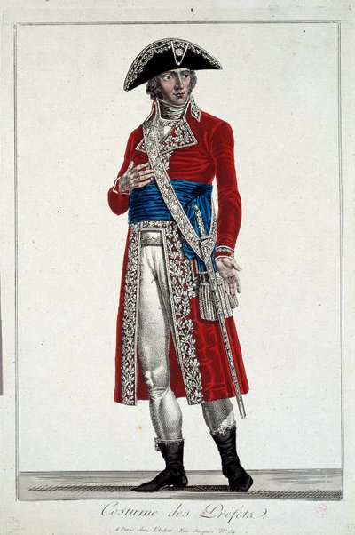 Um Prefet em Gravura de Roupa Vermelha de Alexis Chataignier (1772-1817) de Alexis Chataigner