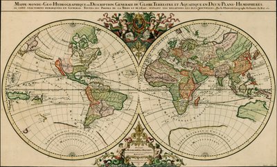 Mapa do mundo de 1691 de Alexis-Hubert Jaillot de Alexis Hubert Jaillot