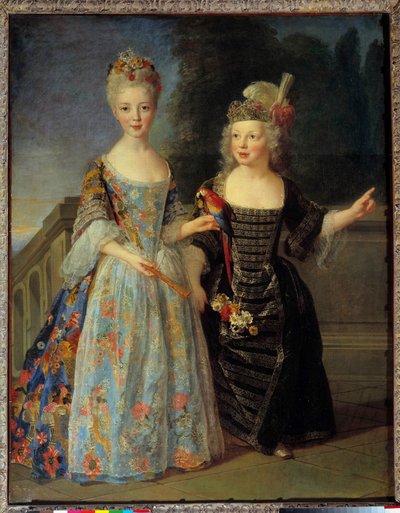 Retrato de Catarina Eleonore Eugenie de Bethisy (1707-1767), futura Princesa de Montauban e seu irmão Eugene Eleonore (1709-1781), futuro Marquês de Mezieres, entre 1713 e 1715. Pintura de Alexis Simon Belle (1674-1734) de Alexis Simon Belle