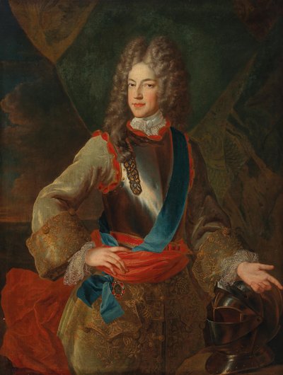 Retrato do Príncipe James Francis Edward Stuart, apelidado de The Old Pretender, 1710s. de Alexis Simon Belle