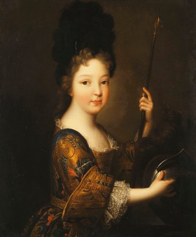 Retrato de uma menina, de comprimento médio, como Minerva, de Alexis Simon Belle