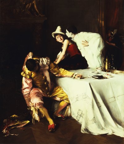 Pierrot, Columbine e Punchinello; Pierrot, Colombine e Polichinelle de Alexis Vollon