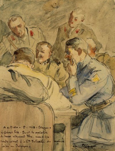 Coronel Frid ouvindo o major alemão Vara (desenho) de Alexis de Broca