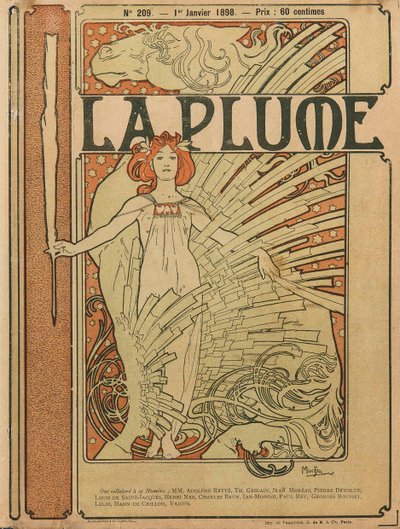 Capa de La Plume nº 209, 1898. de Alfons Marie Mucha