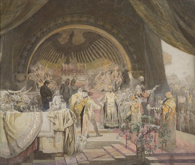 Otocar II da Boêmia. A União das Dinastias Eslavas O ciclo O Esboço Épico Eslavo. de Alfons Marie Mucha