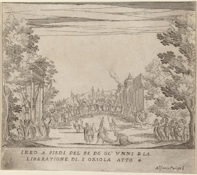 Jereo Diante do Rei dos Hunos para a Libertação de Santa Úrsula de Alfonso Parigi II
